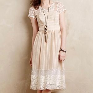 Anthropologie Moulinette Soeurs ivory lace dress